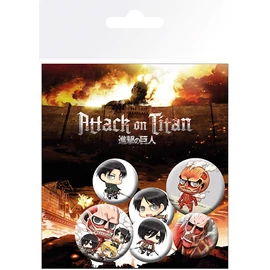 ATTACK ON TITAN - kitűző - Chibi karakterek II.-6db