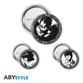 DEATH NOTE - Kitűző Csomag - Light, L &amp; Ryuk
