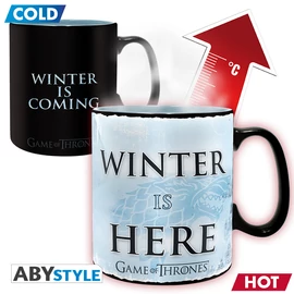 GAME OF THRONES - Hőre változó bögre - 460 ml - Winter is here - bo