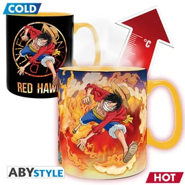 ONE PIECE - Hőre változó bögre - 460 ml - Luffy & Sabo LOOK ABYMUGA445