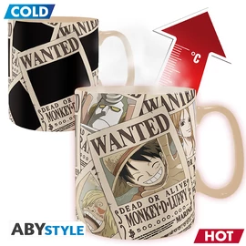 ONE PIECE - Hőre változó bögre - 460 ml - Wanted - cardboard bo