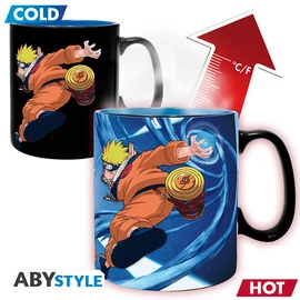 NARUTO - Hőre változó bögre - 460 ml- Naruto & Sasuke - cardboard