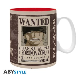 ONE PIECE - Bögre - 460 ml - "Zoro Wanted"