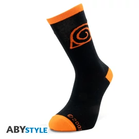 NARUTO SHIPPUDEN - Zokni - Black & Orange - Konoha