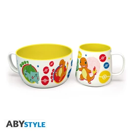 POKEMON - Breakfast Szett Bögre + Tál - Pikachu & Kanto Starters