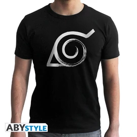 NARUTO SHIPPUDEN - Póló "Konoha" man SS black - new fit