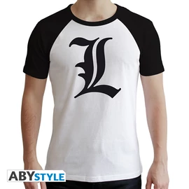 DEATH NOTE - Póló "L Symbol" man SS white - Prémium