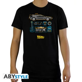 BACK TO THE FUTURE - Póló "DeLorean" man SS black - basic