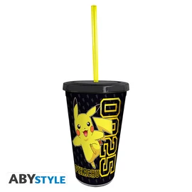 POKEMON - Pohár with straw - 470ml - Pikachu Collage