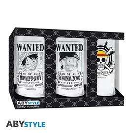 ONE PIECE - 3 Pohár Szett - Wanted