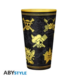 ONE PIECE - Prémium Nagy Pohár - 400ml - Gold Skulls bo