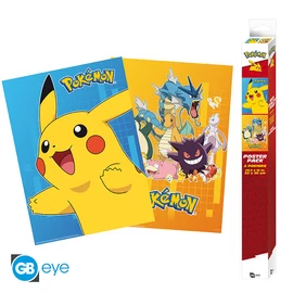 POKEMON - Szett 2 Poszterek Chibi 52x38 - Colourful Characters
