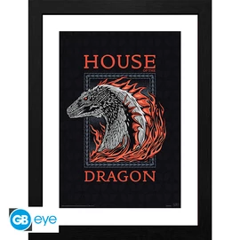 HOUSE OF THE DRAGON - Keretezett nyomat "Red Dragon" (30x40)
