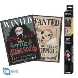 ONE PIECE - Szett 2 Poszterek Chibi 52x38 - Wanted Chopper & Brook