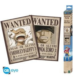 ONE PIECE - Szett 2 Poszterek Chibi 52x38 - Wanted Luffy & Zoro