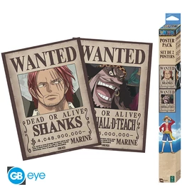 ONE PIECE - Szett 2 Poszterek Chibi 52x38 - Wanted Shanks & Blackbeard