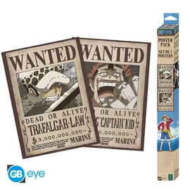 ONE PIECE - Szett 2 Poszterek Chibi 52x38 - Wanted Law & Kid