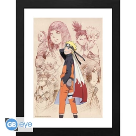 NARUTO SHIPPUDEN - Keretezett nyomat "Naruto & His Allies" (30x40)