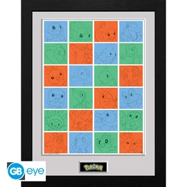 POKEMON - Keretezett nyomat "First Partner Grid" (30x40)