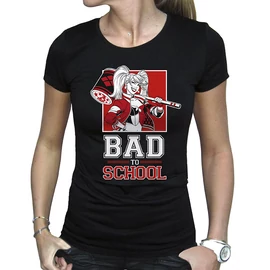 Dc Comics - Woman black Póló Harley Quinn "BAD TO SCHOOL"