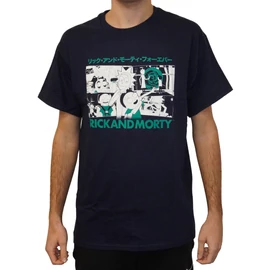 Rick and Morty Japán Stílusú Póló - Sötétkék