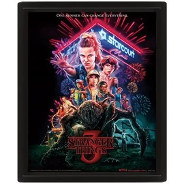 Stranger Things Season 3 Lenticular 3D keretezett hologram kép