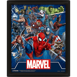 Marvel Comics Heroes Lenticular 3D keretezett hologram kép
