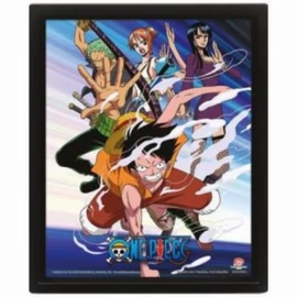 One Piece Straw Hat Pirates Lenticular 3D keretezett hologram kép