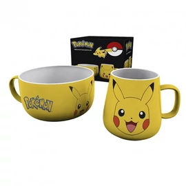 POKEMON Pikachu reggeliző készlet bögre és müzlis tál
