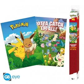POKEMON Catch em all Chibi poszter szett