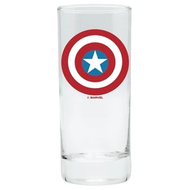 MARVEL Captain America Amerika Kapitány pajzsos üvegpohár 290 ml