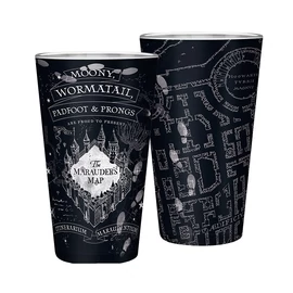 HARRY POTTER Marauders Map black Tekergők térképe prémium üvegpohár 400 ml