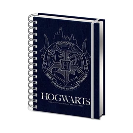 HARRY POTTER A5 méretű (14,8 cm x 21 cm) gyűrűs jegyzetfüzet Cobalt Steel Crest