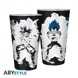 DragonBall Super Goku/Vegeta díszítésű üvegpohár 400 ml