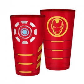 MARVEL Iron Man díszítésű üvegpohár 400ml