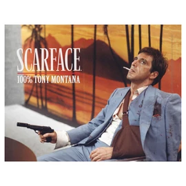 Sebhelyesarcú Tony Montana üvegposzter