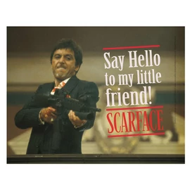 Sebhelyesarcú 'Say Hello' üvegposzter
