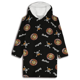 One Piece gyerek oversize kapucnis pulóver-takaró koral