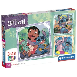 Disney Stitch puzzle 3x48 db-os