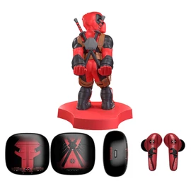 Marvel Deadpool vezeték nélküli fülhallgató és mini kábeltartó szett