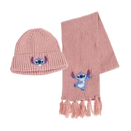 Disney Stitch bojtos sapka és sál szett