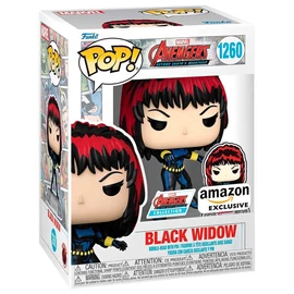 POP figura Marvel Avengers 60. évforduló Comic Black Widow kitűzővel Exkluzív