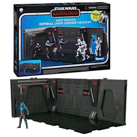 Star Wars Moff Gideon Imperial Light Cruiser folyosó játékkészlet + Mandalorian Privateer figura 9,5 cm
