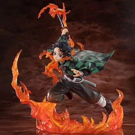 Demon Slayer Kimetsu no Yaiba Tanjiro Kamado Rengoku kardmarkolattal figura 19,5cm
