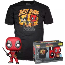 POP figura & Póló szett Marvel Deadpool & Wolverine - M-es méret