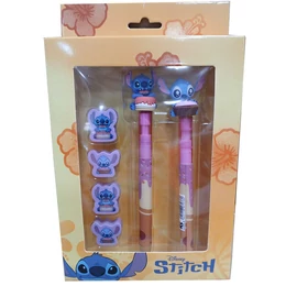 Disney Stitch toll + ceruza + 4 darabos radírkészlet