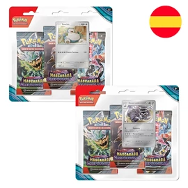 Spanyol Pokemon Twilight Masquerade válogatott Blister kártyajáték 3 booster csomag