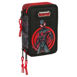 Marvel Spiderman Miles Morales háromrekeszes tolltartó, 37 részes