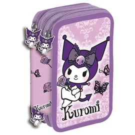 Hello Kitty Kuromi Purple háromrekeszes tolltartó