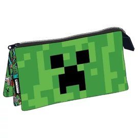 Minecraft Karakterek háromrekeszes tolltartó lapos
